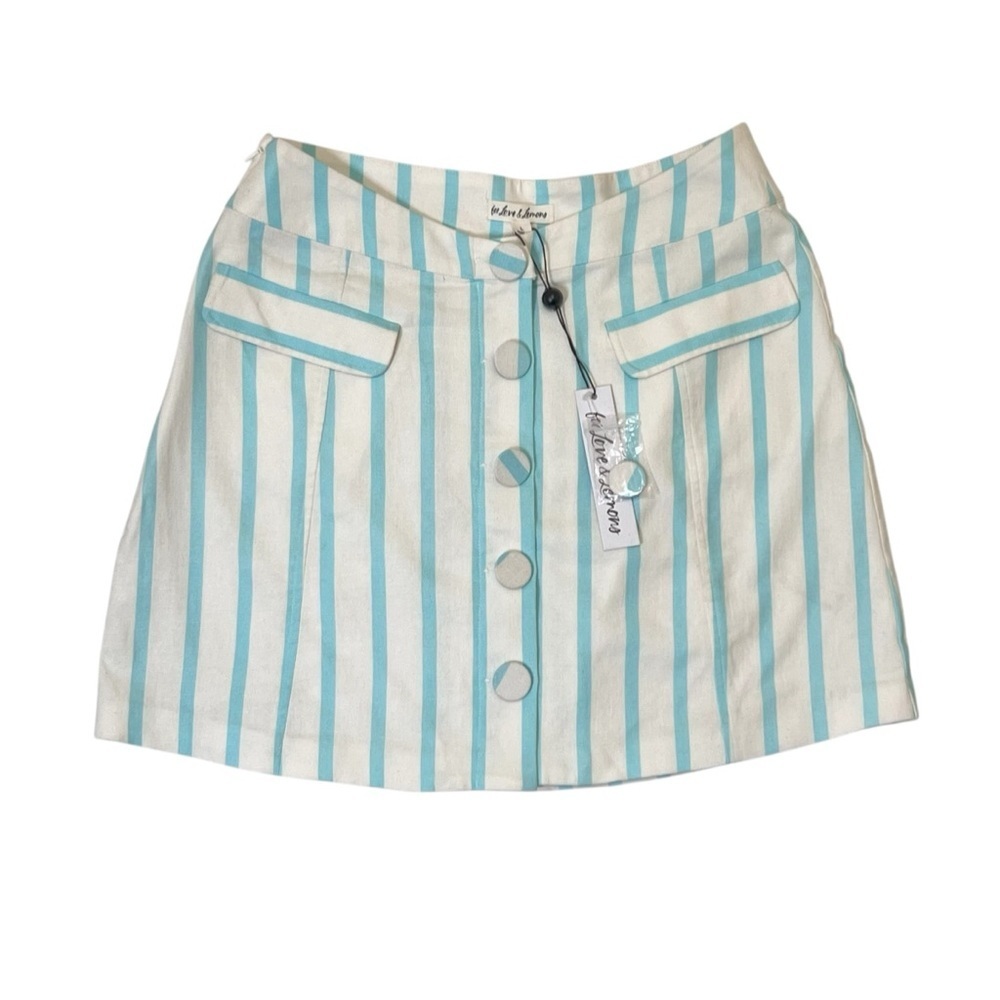 For Love & Lemons Striped Mini Skirt NWT Size L